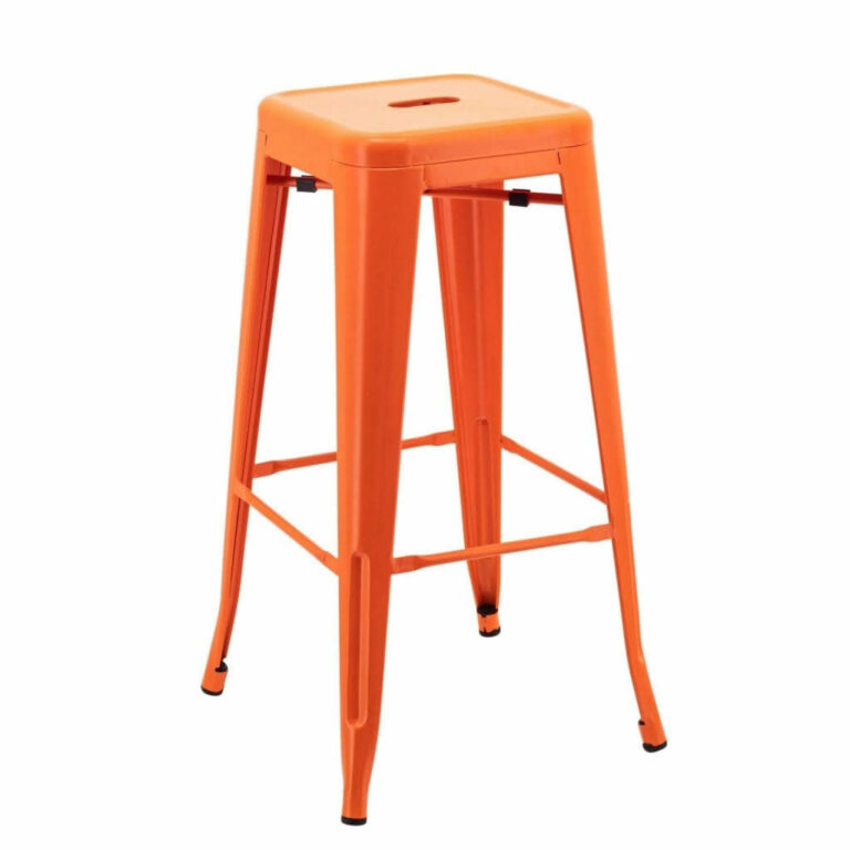 Orange Tolix Bar Stool - Bargain Party Hire