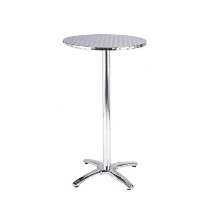 Polished Aluminium Bar Table - Bargain Party Hire